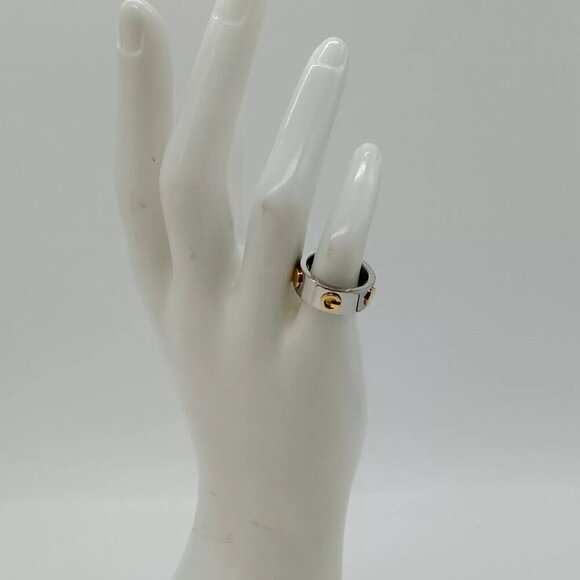 Authentic vintage GUCCI Combi Ring US 4.5-5 Gold Steel K18 - Picture 8 of 8